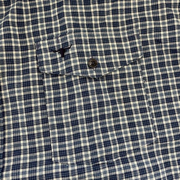 Vintage Longhorn Shirt 18x35 Button Down Western Rodeo Casual Chore‎ Coat COTTON - Picture 4 of 10